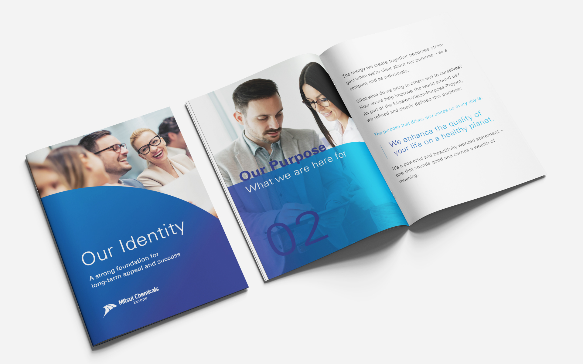 Das Mitsui Chemicals Europe identity Booklet.