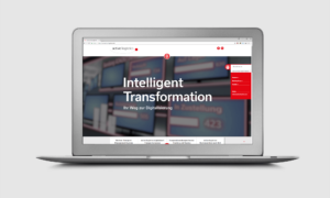Website von active logistics mit Positionierung, Claim und Kernaussage dominant als Teil der Animation.