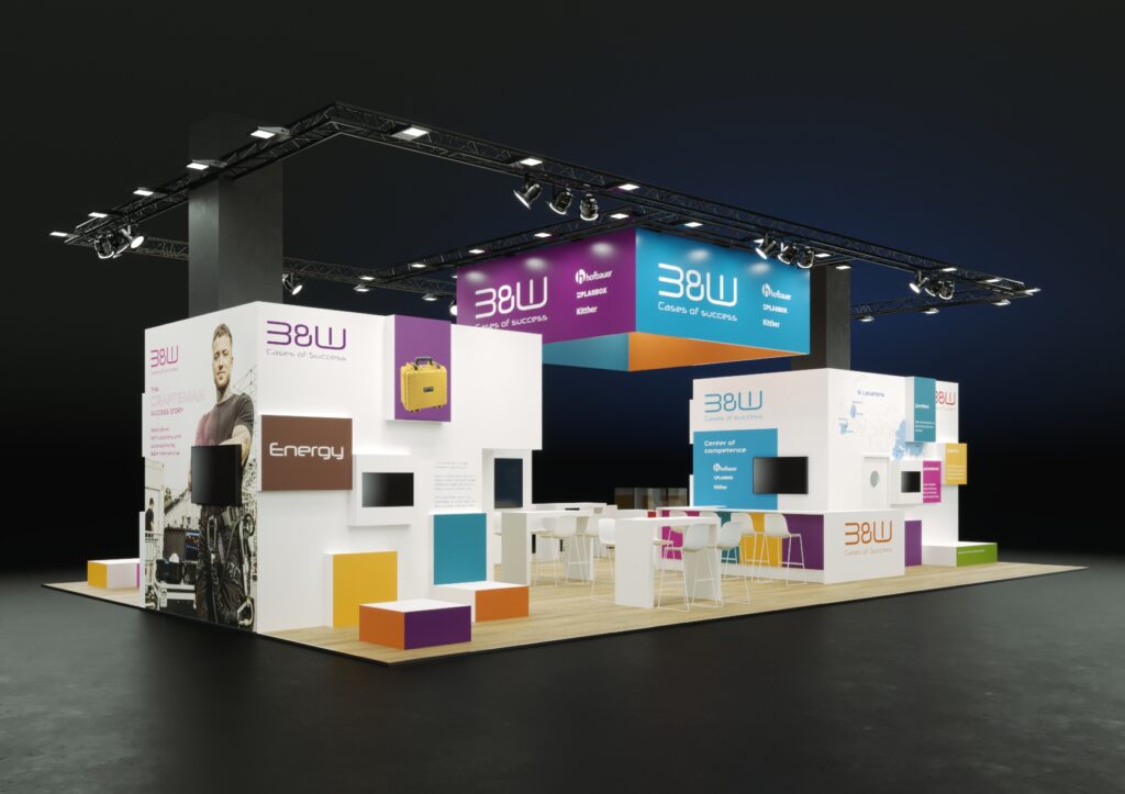 Visualisierung des Messestands von B&W auf der Eisenwarenmesse 2024