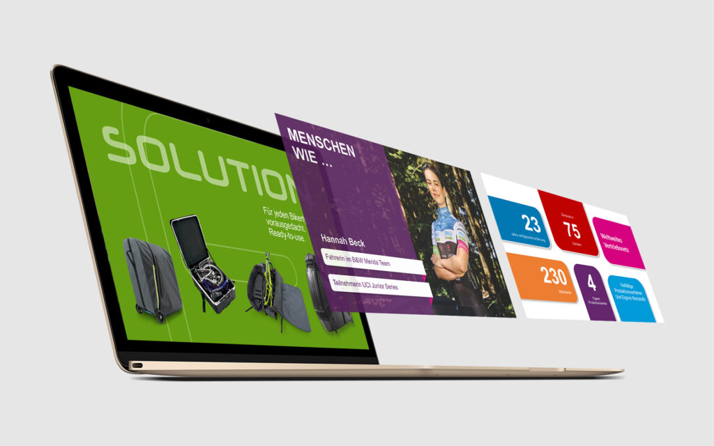 Ein PC mit der Abbildung der B&W Website nach Website-Entwicklung durch Get the Point.