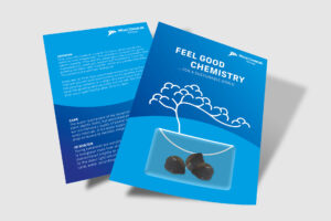 Flyer der Mitsui Chemicals Group mit der Aufschrift: FEEL GOOD CHEMISTRY