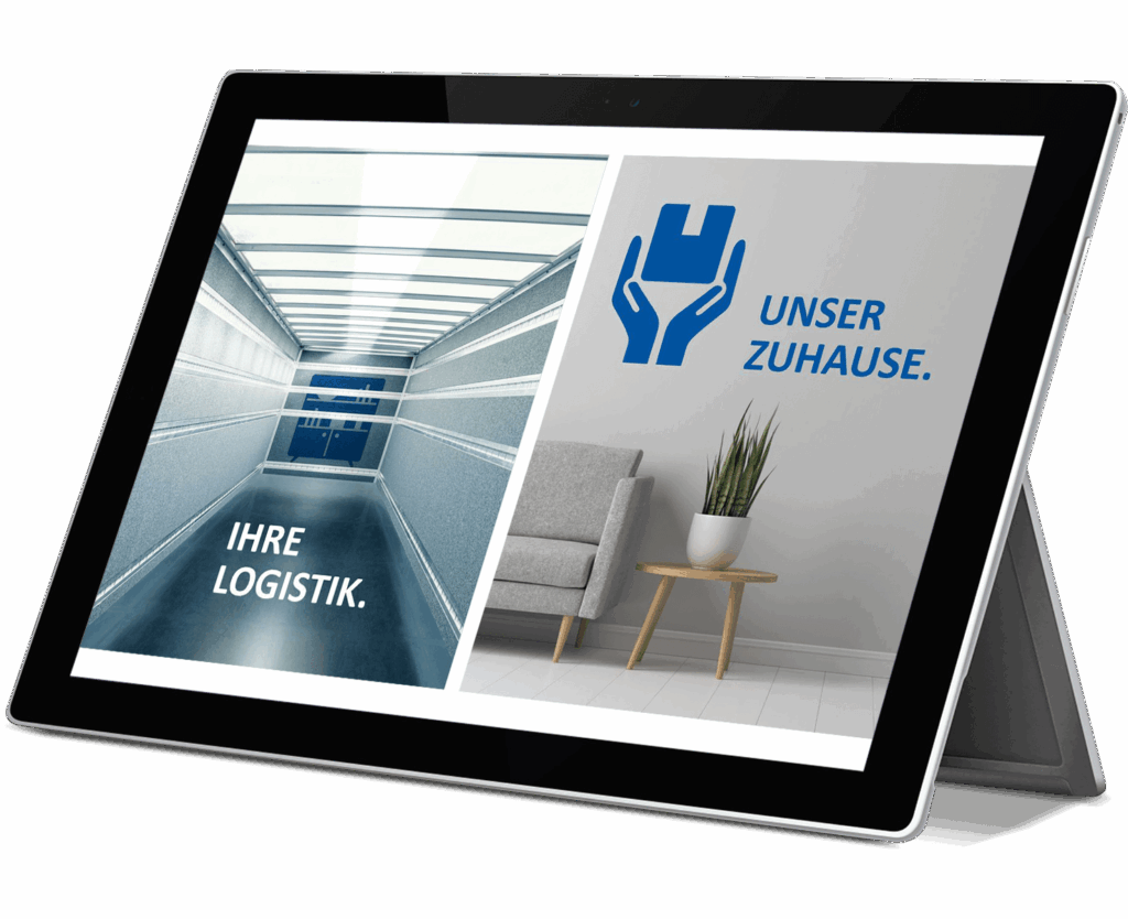 iPad Abbildung von REBER Logistik Grafik