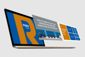 Abbildung eines Laptops mit REBER Logistik Website