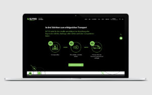 Ein PC mit der Abbildung der SLYNX Website