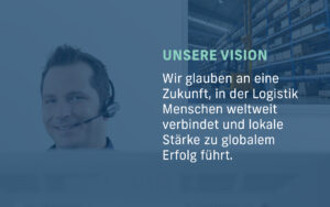 Eine Grafik mit der Vision von MT Logistik. Unser Kunde für B2B-Kommunikation in der Logistik.
