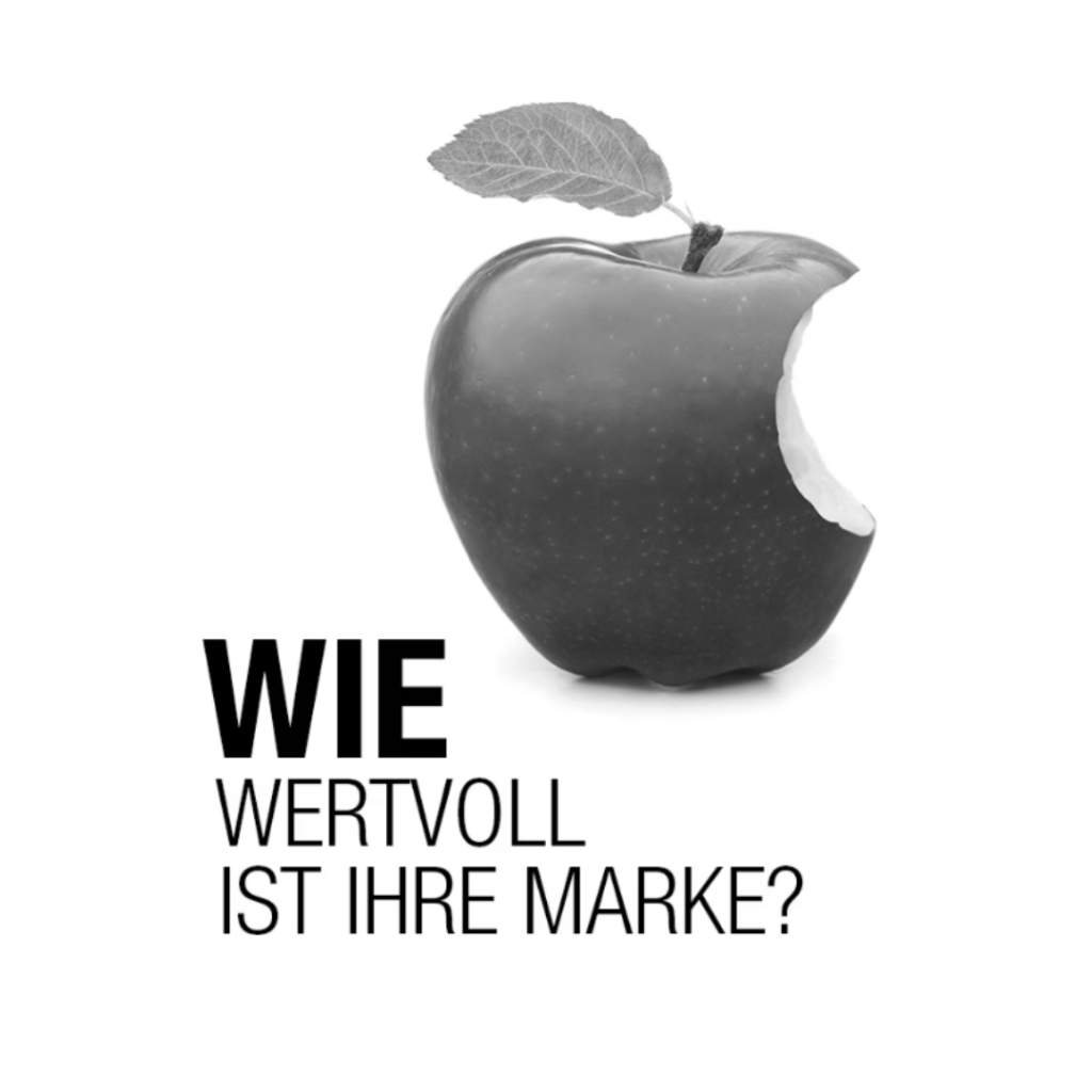 Wie Wertvoll ist ihre Marke? Mit angebissenem Apfel daneben