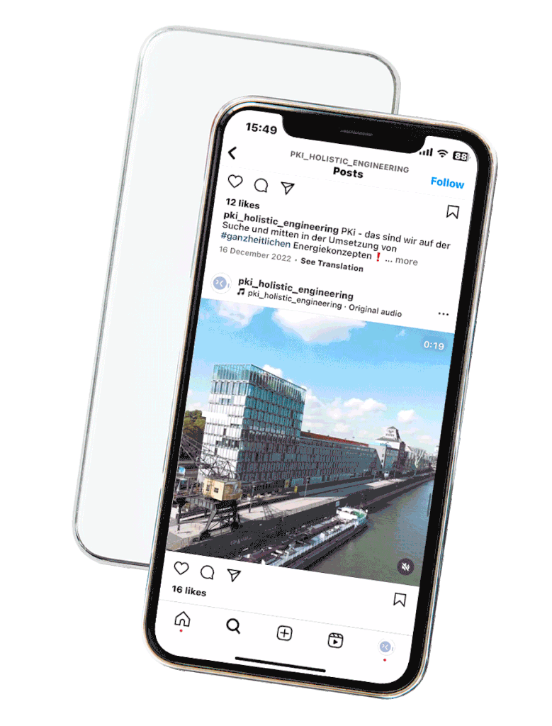Animation des Instagram Account von PKi, unser Kunde für Social Media Kommunikation