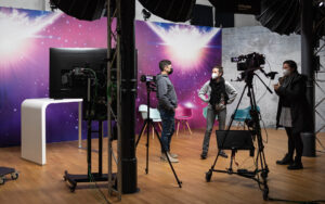 Hinter der Kamera beim Puig Broadcasting Event. Unser Kunde für Messen und Events.
