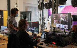 Die Regie beim Puig Broadcasting Event. Unser Kunde für Messen und Events.