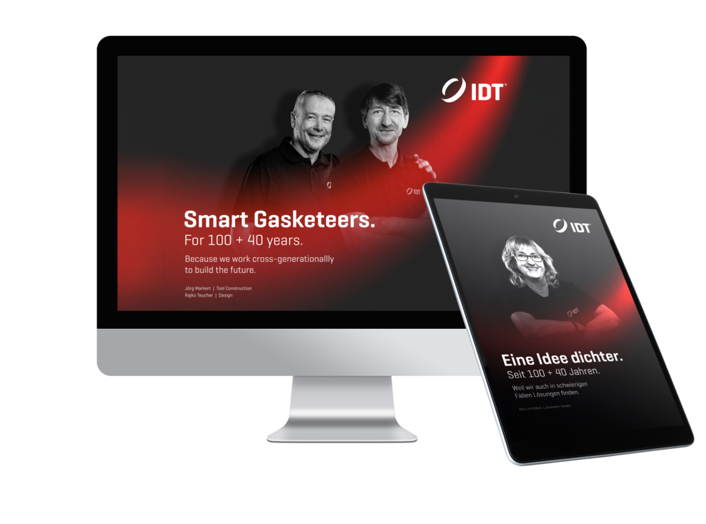 Mockup von iMac und Tablet mit Kampagnenmotiven
