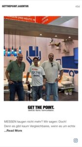 Instagram Post mit CEO Wieland Schmoll auf der transport logistic in münchen mit unseren Kunden REBER